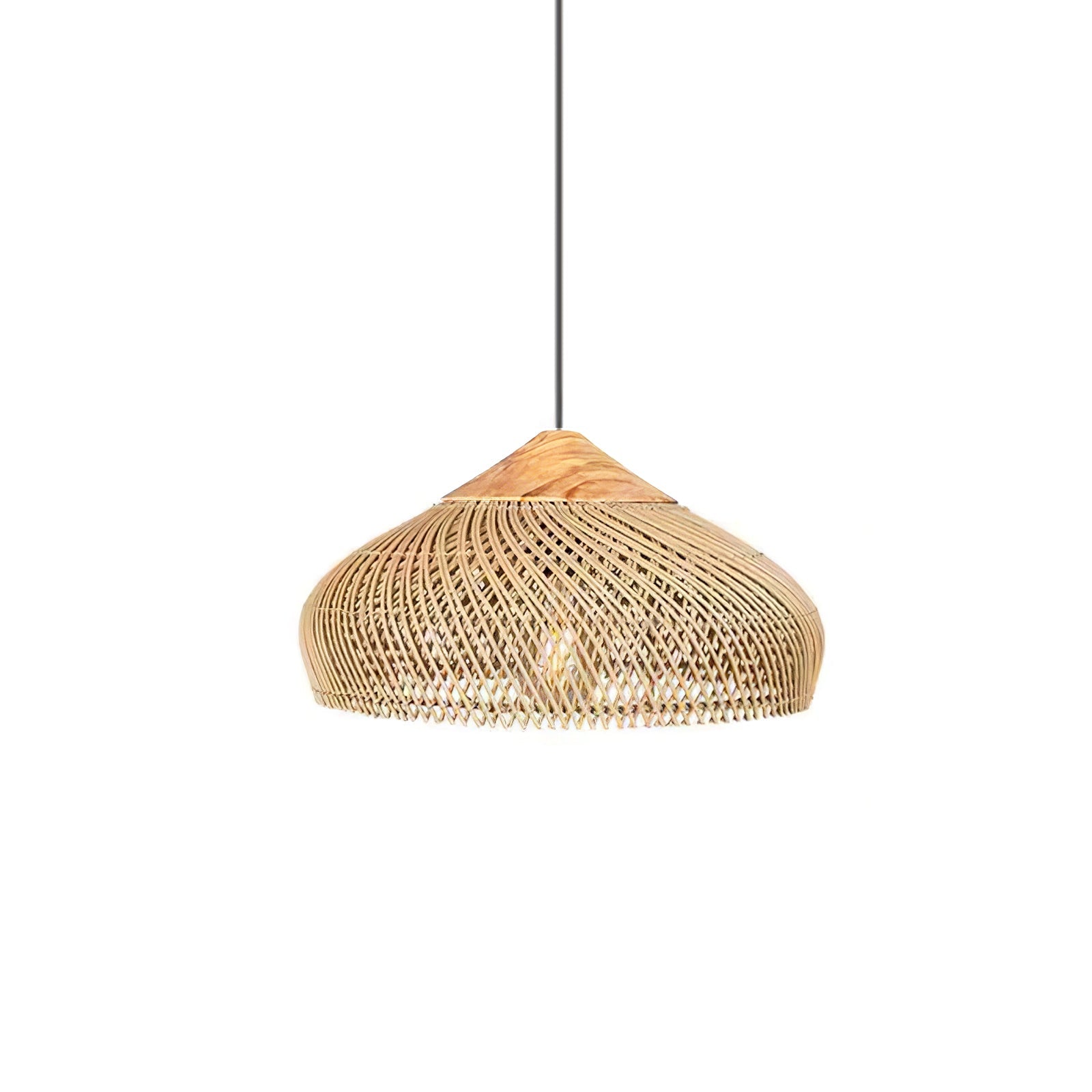 Handgevlochten Rotan Hanglamp – Javaanse Vlechtkunst in 4 Vormen & 3 Maten – Naturel of Zwart Rotan – E26/E27 Fitting – Scandinavisch Woonlicht | Sansoti