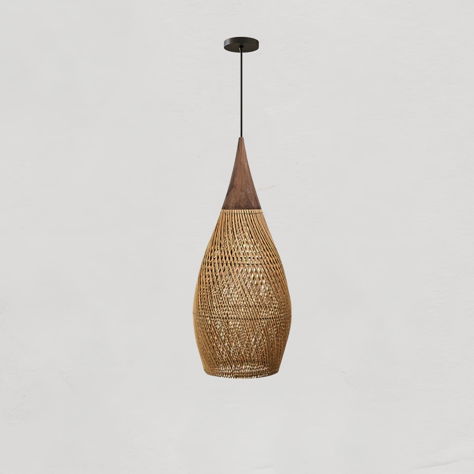 Handgevlochten Rotan Hanglamp – Javaanse Vlechtkunst in 4 Vormen & 3 Maten – Naturel of Zwart Rotan – E26/E27 Fitting – Scandinavisch Woonlicht | Sansoti