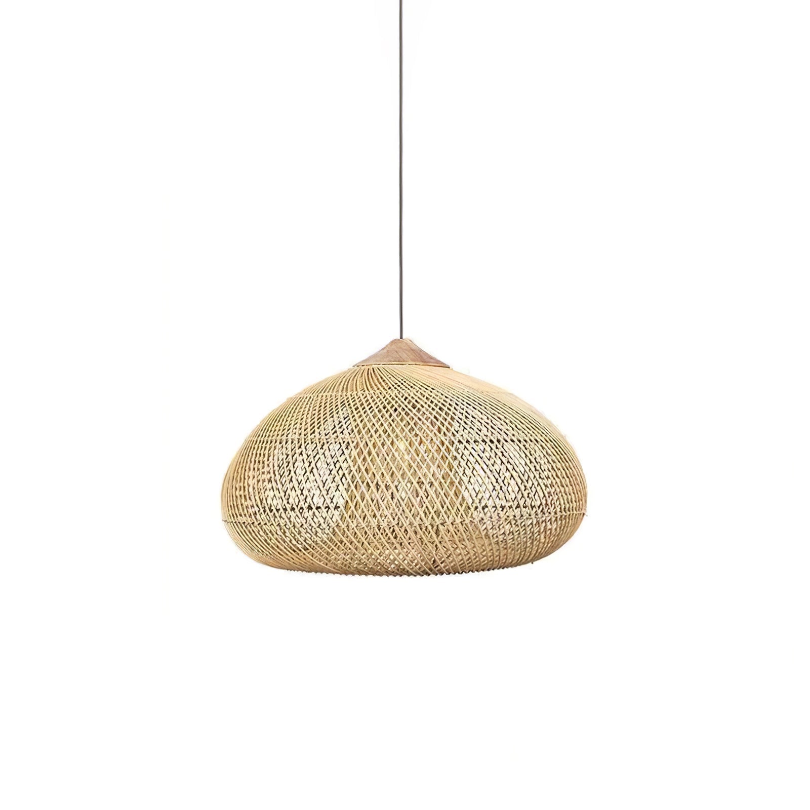 Handgevlochten Rotan Hanglamp – Javaanse Vlechtkunst in 4 Vormen & 3 Maten – Naturel of Zwart Rotan – E26/E27 Fitting – Scandinavisch Woonlicht | Sansoti