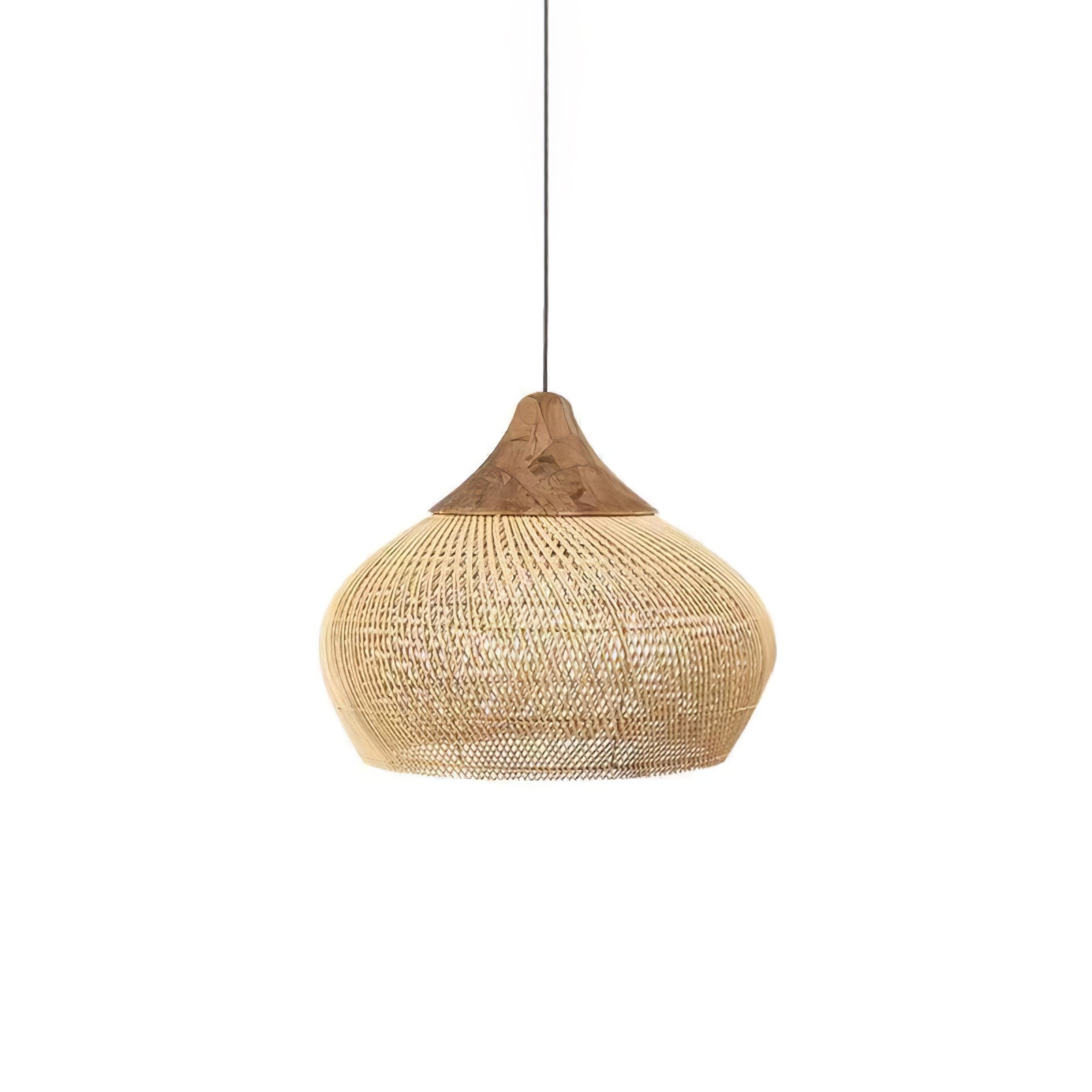 Handgevlochten Rotan Hanglamp – Javaanse Vlechtkunst in 4 Vormen & 3 Maten – Naturel of Zwart Rotan – E26/E27 Fitting – Scandinavisch Woonlicht | Sansoti