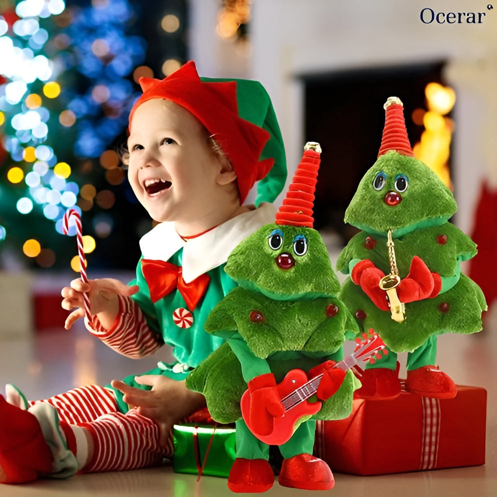 Dansende Kerstboom Knuffel met Muziek en Beweging - Groen Pluche Speelgoed - 35cm Interactieve Kerstdecoratie - Zingende Boom voor Kinderen en Volwassenen | Sansoti