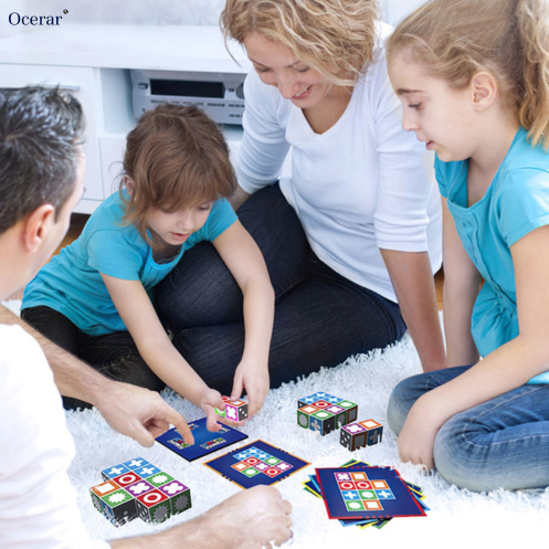Houten Kleurenpuzzel voor Kinderen – Educatief Hersenspel met 20 Blokken en 60 Kaarten – Ontwikkel Hand-Oog Coördinatie, Logisch Denken en Patroonherkenning | Sansoti
