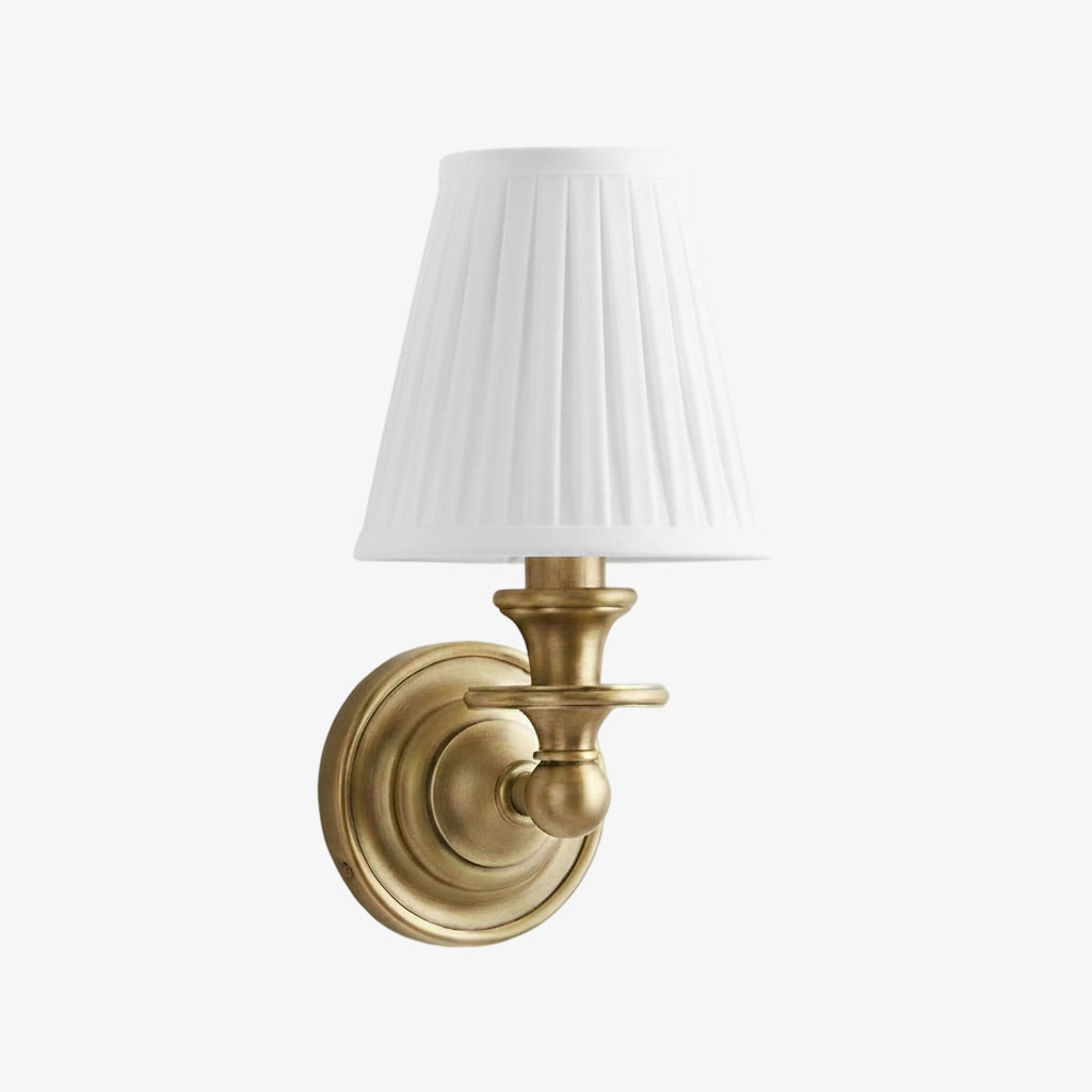 Wandlamp met stoffen kap en zwanenhalsarm – smeedijzeren armatuur met verstelbare leeslamp | Sansoti