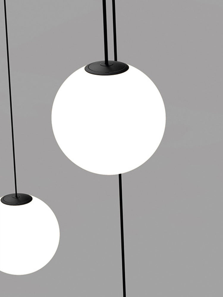 Architecturale Hanglamp met Opaal Glas — Messing of Zwart — Ø9-30cm — 100-200cm Hoogte | Sansoti