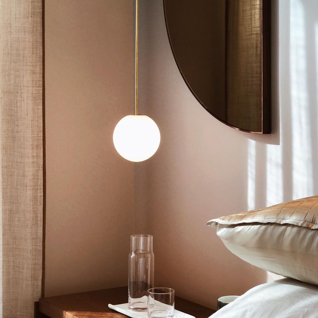 Hängelampe Messing Milchglas Decke Minimalistisch Modern Skandinavisch Flur Esstisch Nachttisch | Restfield