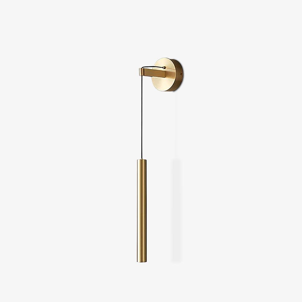 Minimalist Brass Wall Lamp LED Linear Design Scandinavian Modern Interior Ambient Lighting Living Room | Sansoti