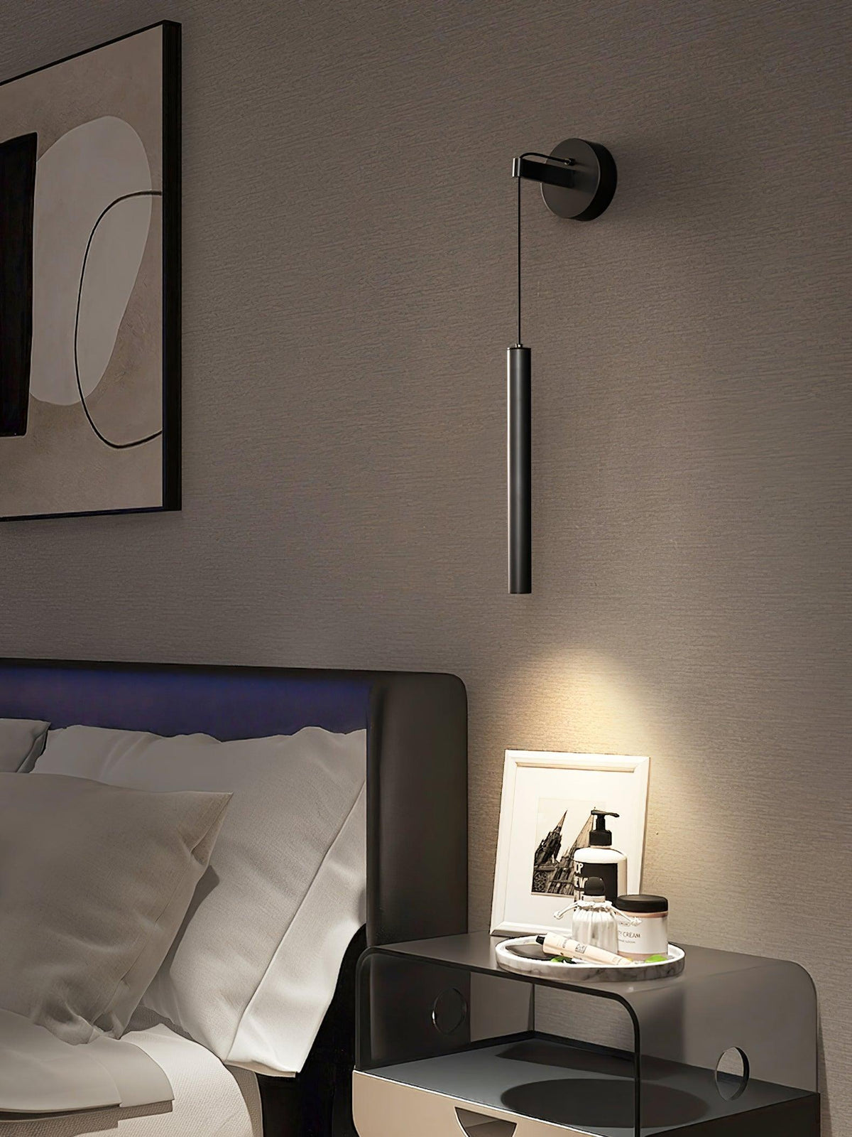 Minimalist Brass Wall Lamp LED Linear Design Scandinavian Modern Interior Ambient Lighting Living Room | Sansoti