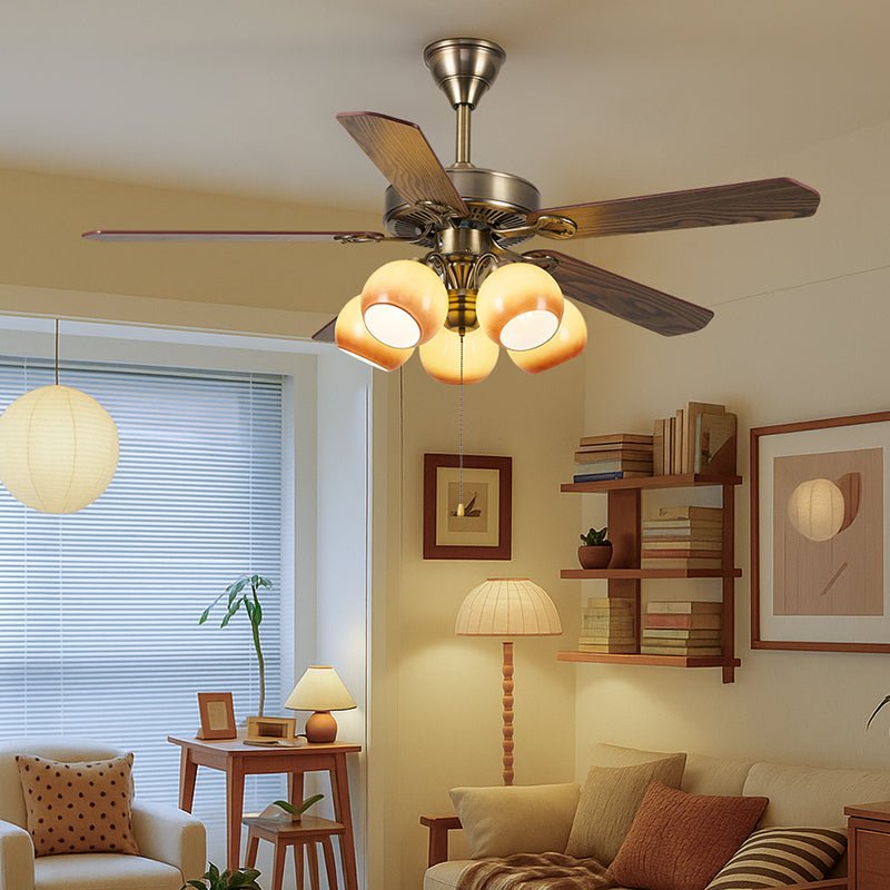 Theodore Vintage Plafondventilator met Verlichting — Retro Design met Dimbare Afstandsbediening | Sansoti