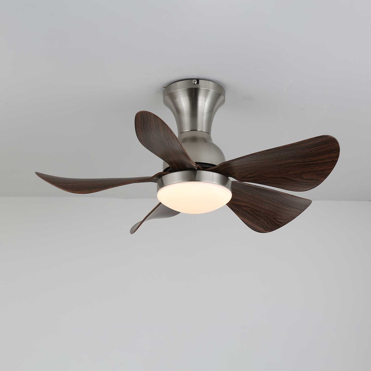 Plafondventilator Novaro Hout met Verlichting – Stille DC-Motor – Elegante Scandinavische Design | Sansoti