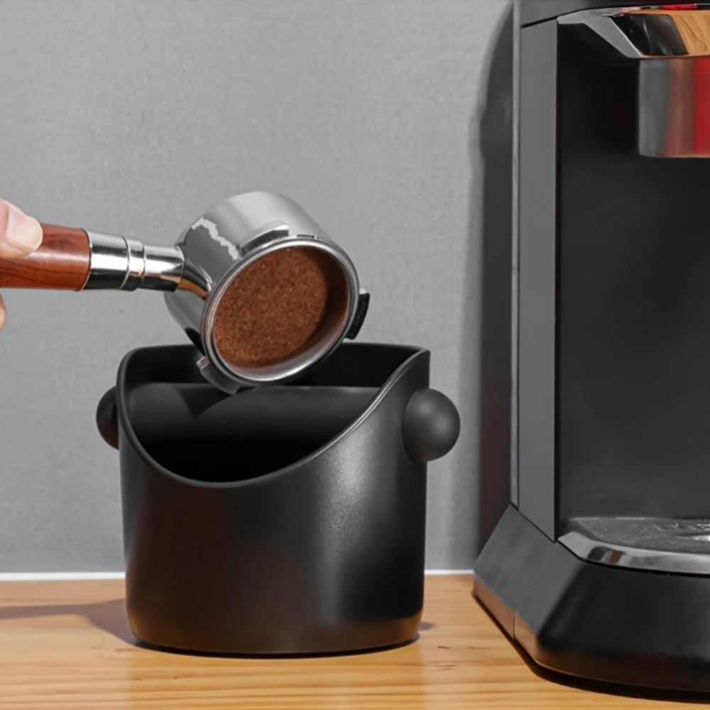 Koffiekloppot Modern Design ABS Kunststof Mat Afwerking Antislipbodem Verwijderbare Klopstang Professioneel Thuis Café Barista Espresso Dik Afval Opvang Accessoire | Sansoti