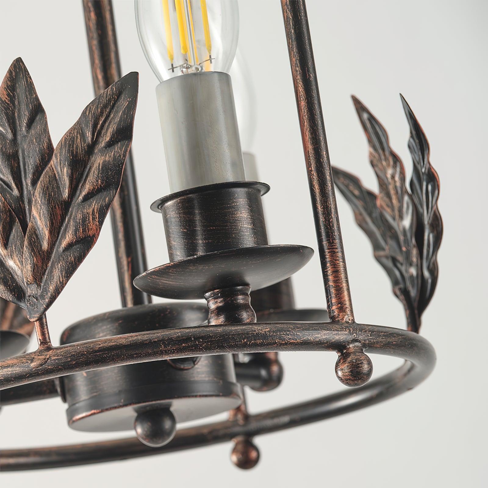 Lanterne Baroque Suspension Avec Détails Oiseaux Et Feuilles – Plafonnier Classique 3 Lumières En Or Ou Bronze | Restfield