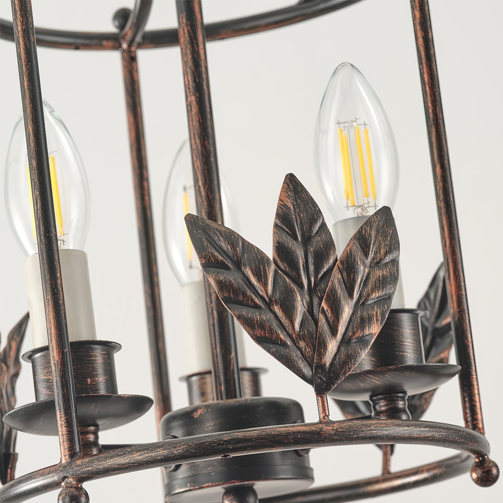 Lanterne Baroque Suspension Avec Détails Oiseaux Et Feuilles – Plafonnier Classique 3 Lumières En Or Ou Bronze | Restfield