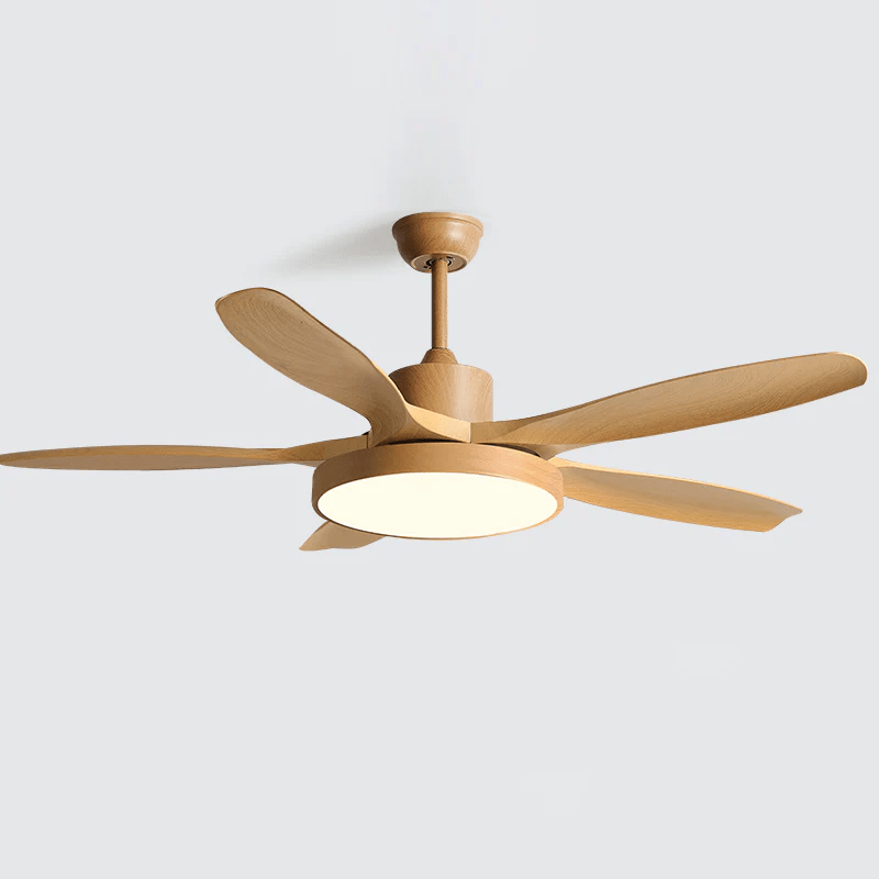 Design Plafondventilator met Geïntegreerde Verlichting StillWind – 132 cm Bladwijdte – Hout-Look ABS Bladen – LED – Afstandsbediening – 6 Snelheden | Sansoti