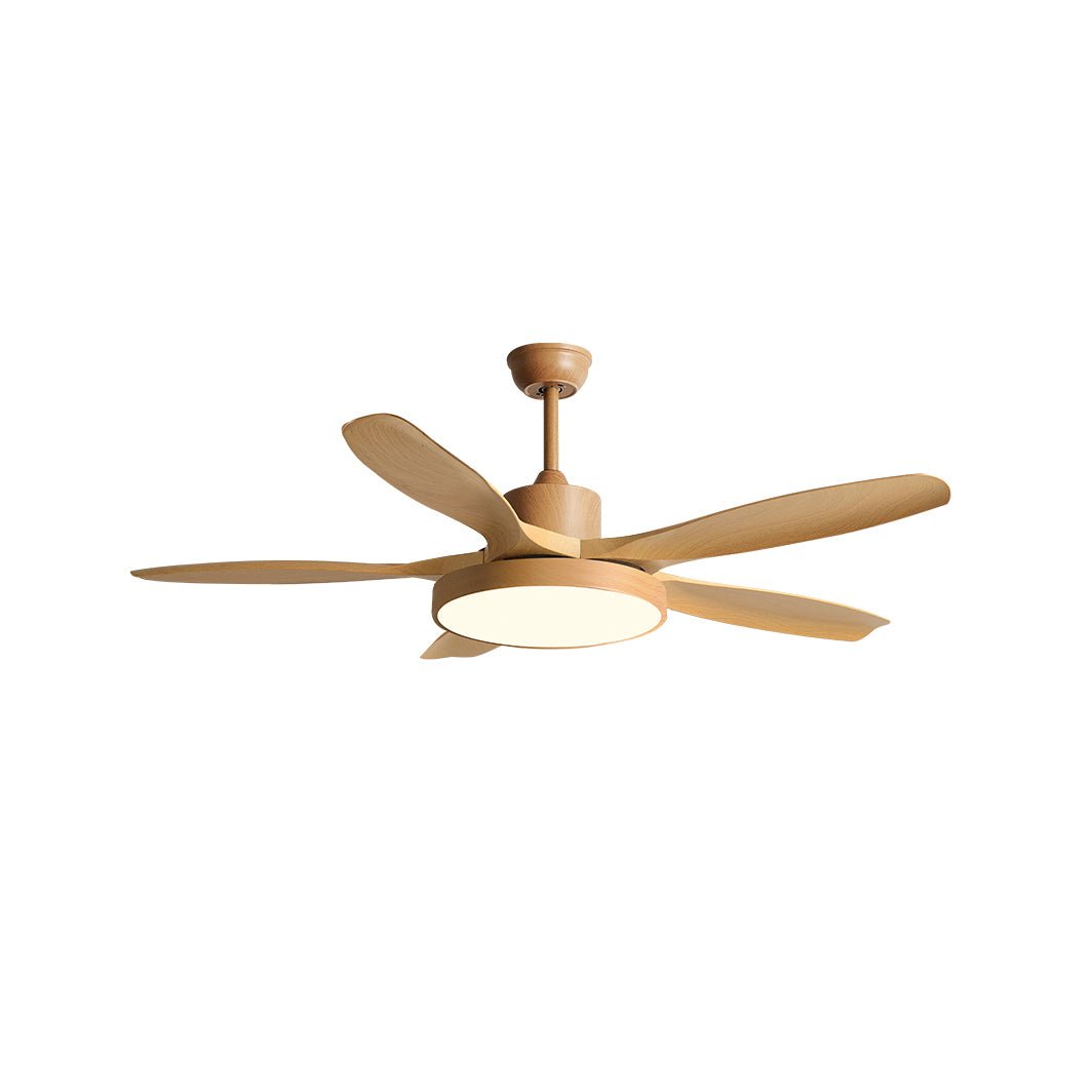 Design Plafondventilator met Geïntegreerde Verlichting StillWind – 132 cm Bladwijdte – Hout-Look ABS Bladen – LED – Afstandsbediening – 6 Snelheden | Sansoti