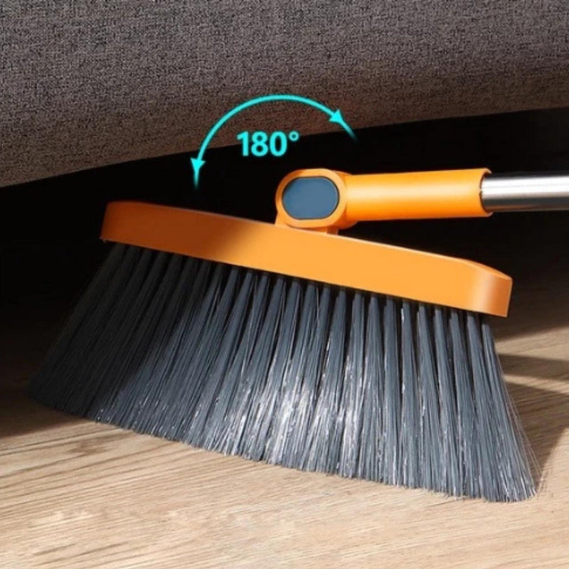 Sweeping Set Adjustable Handle & Rotating Broom Space-Saving Foldable Household Cleaning Tool | Sansoti