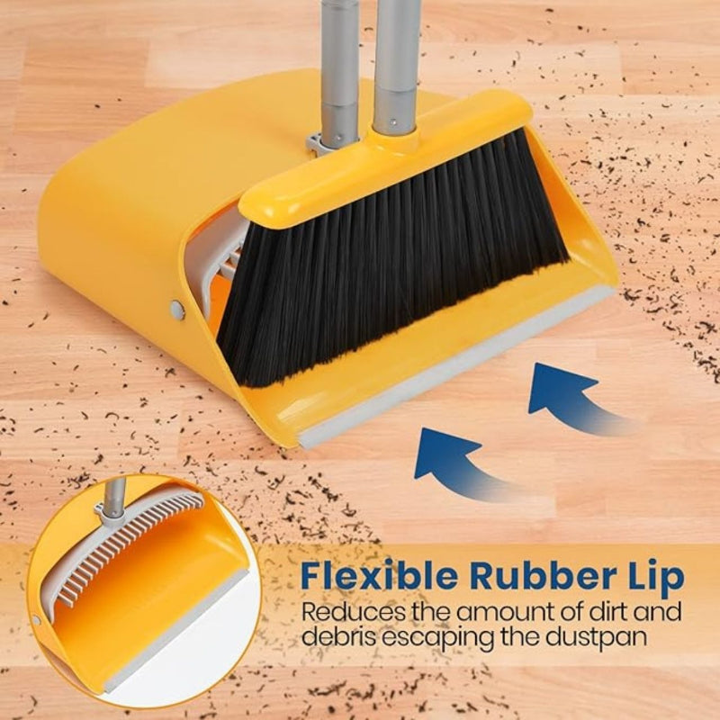 Sweeping Set Adjustable Handle & Rotating Broom Space-Saving Foldable Household Cleaning Tool | Sansoti