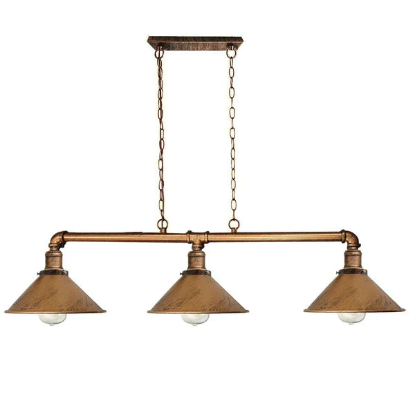 Plafondlamp Industrieel Steampunk Metaal Zwart 3-Lichts E27 Vintage Eetkamer Keuken