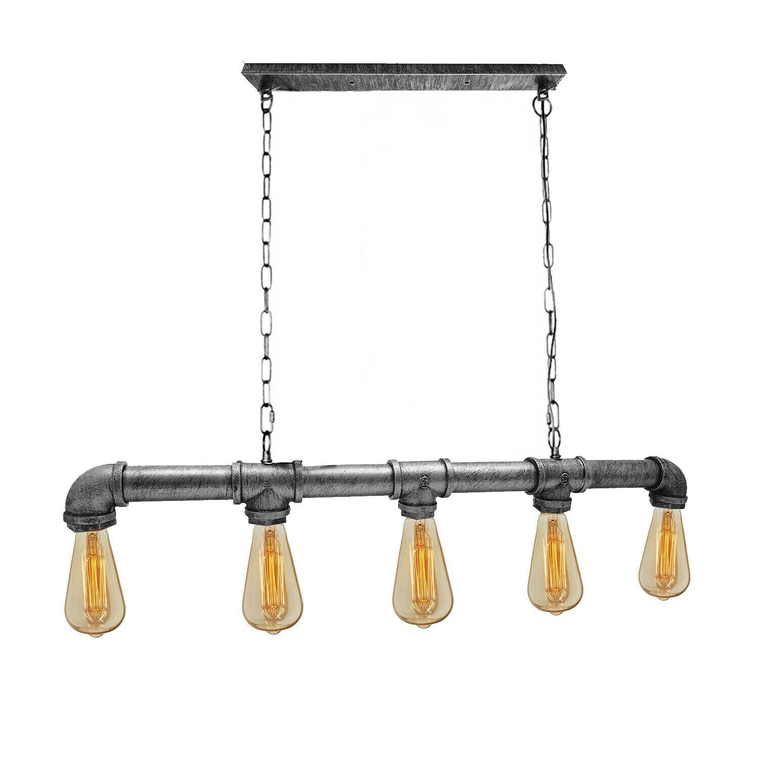 Hängelampe Industrial Steampunk Wasserpfeife Kupfer Eisen 110cm Vintage Deckenleuchte Retro
