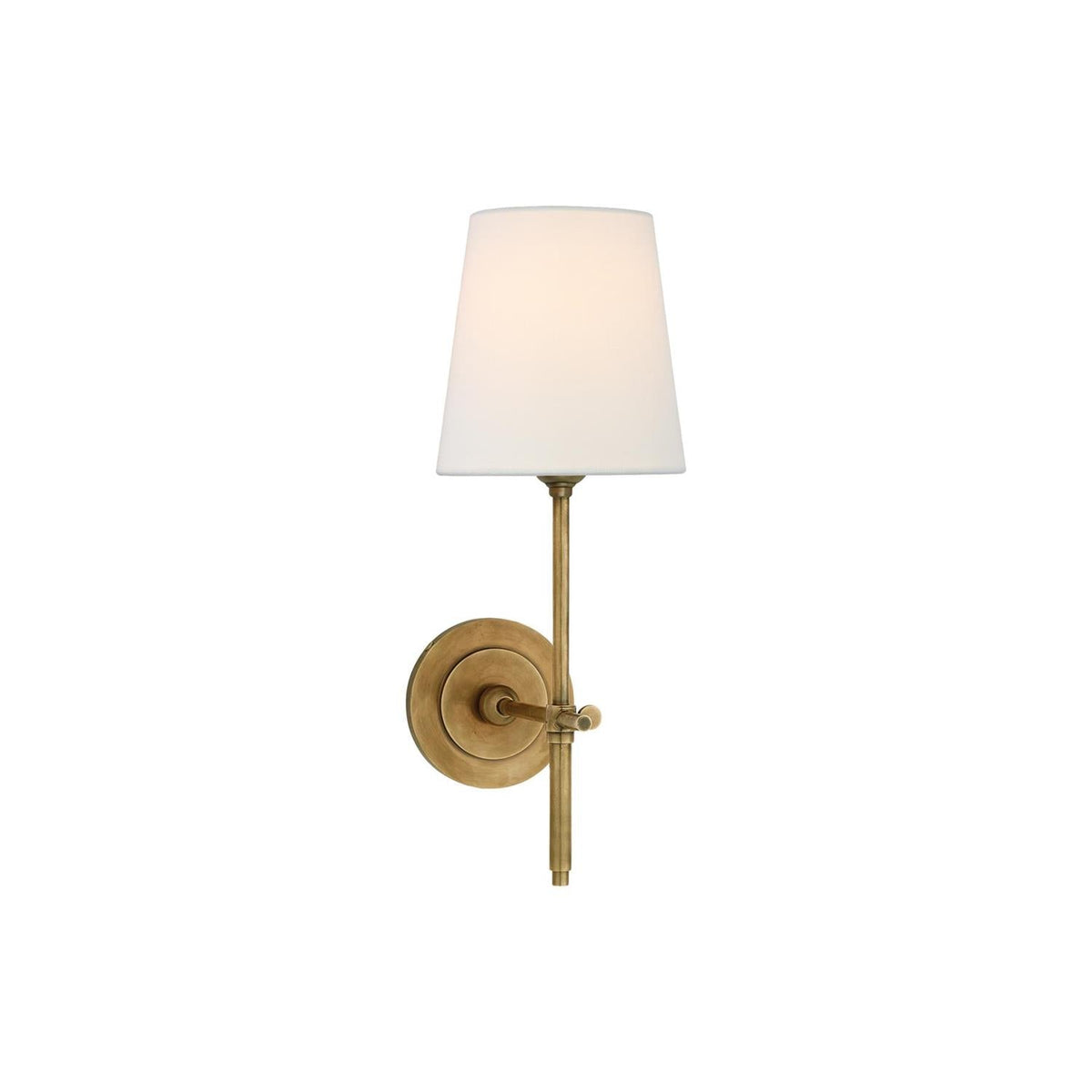 Wandlampe aus Messing mit Stoffschirm im minimalistischen Design, 1 oder 2 Leuchtstellen, für Wohnzimmer, Schlafzimmer und stilvolle Einrichtung | Sansoti