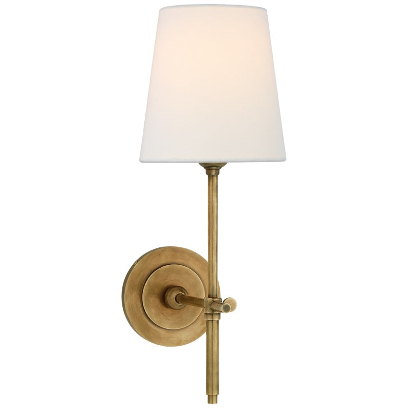 Wandleuchte Messing Stoff Leinen Konischer Schirm Klassisches Design Wohnzimmer Schlafzimmer Esszimmer Warmes Stimmungslicht | Sansoti
