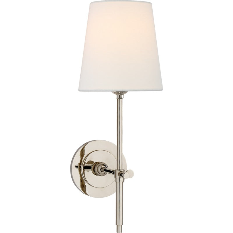 Wandlampe aus Messing mit Stoffschirm im minimalistischen Design, 1 oder 2 Leuchtstellen, für Wohnzimmer, Schlafzimmer und stilvolle Einrichtung | Sansoti