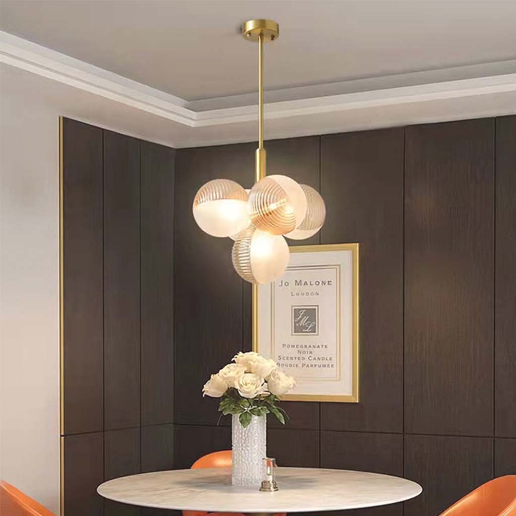 Szklany żyrandol z bąbelkami w kształcie kiści winogron, designerska lampa wisząca LED do salonu i jadalni, nowoczesne oświetlenie sufitowe, lampy nastrojowe | Sansoti