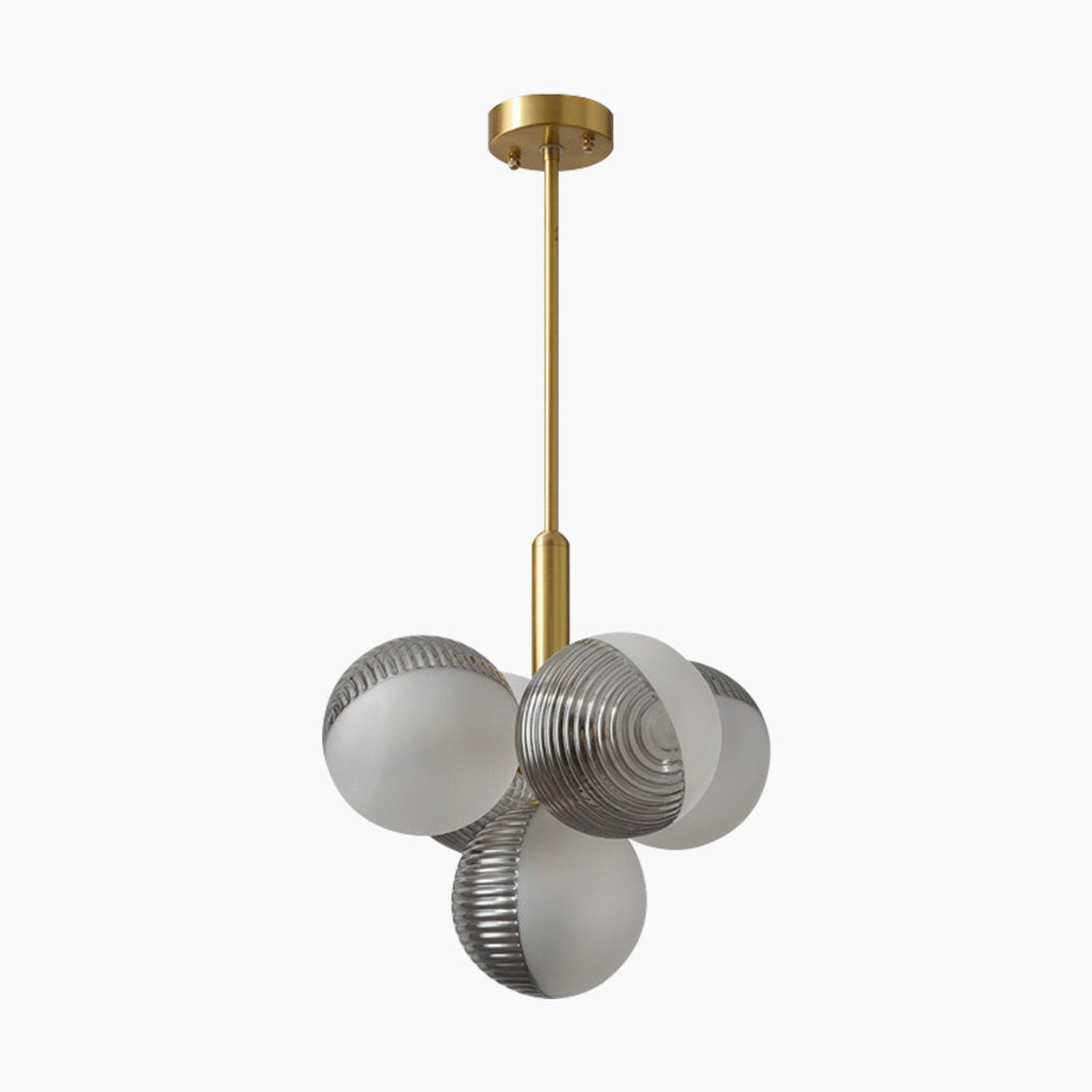 Szklany żyrandol z bąbelkami w kształcie kiści winogron, designerska lampa wisząca LED do salonu i jadalni, nowoczesne oświetlenie sufitowe, lampy nastrojowe | Sansoti