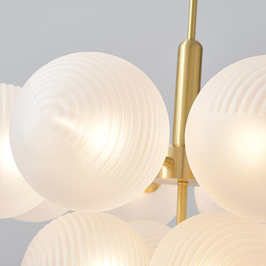Szklany żyrandol z bąbelkami w kształcie kiści winogron, designerska lampa wisząca LED do salonu i jadalni, nowoczesne oświetlenie sufitowe, lampy nastrojowe | Sansoti