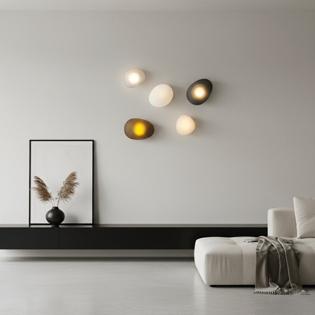 Glazen Wandlamp met Handgeblazen Bubble-Glas – Sculptuur Verlichting Scandinavisch Design – Verkrijgbaar in 4 Unieke Modellen & 4 Kleuren | Sansoti