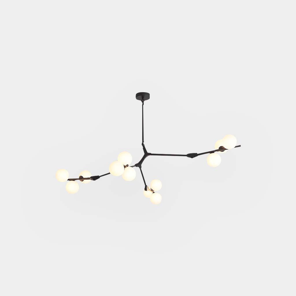 Chandelier Glass Globes Branched Arms Metal 12-24 Lights Modern Design Living Room Dining Room Hallway | Sansoti