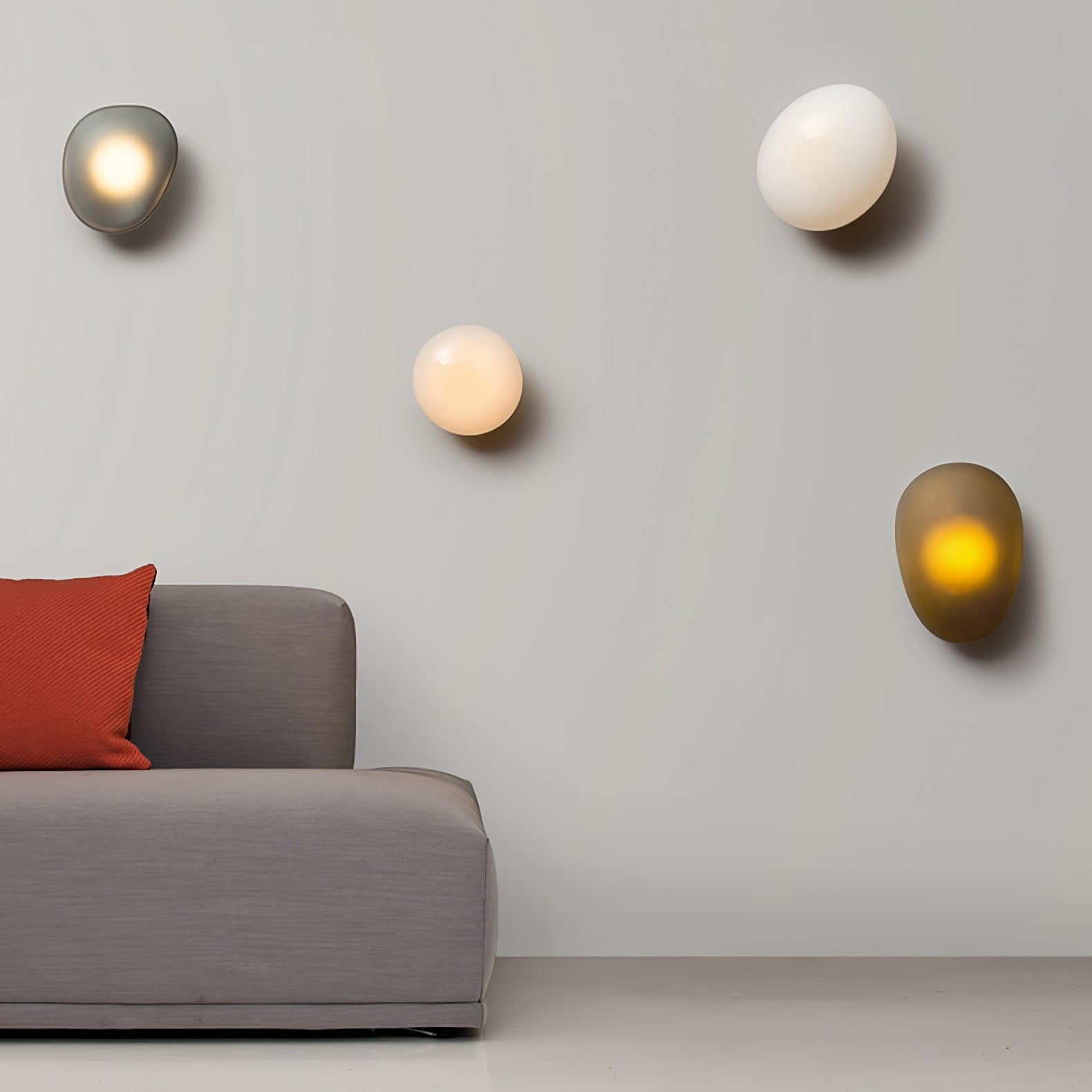 Glazen Wandlamp met Handgeblazen Bubble-Glas – Sculptuur Verlichting Scandinavisch Design – Verkrijgbaar in 4 Unieke Modellen & 4 Kleuren | Sansoti