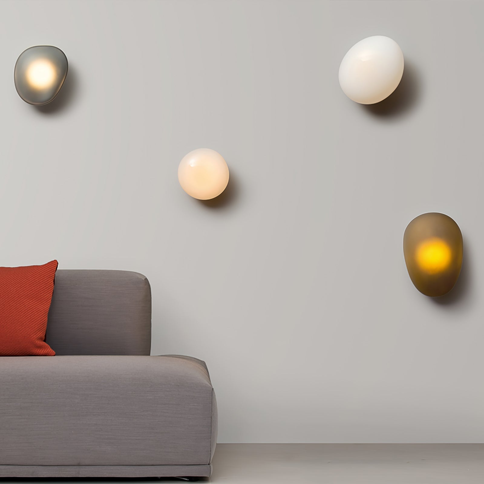 Glazen Wandlamp met Handgeblazen Bubble-Glas – Sculptuur Verlichting Scandinavisch Design – Verkrijgbaar in 4 Unieke Modellen & 4 Kleuren | Sansoti