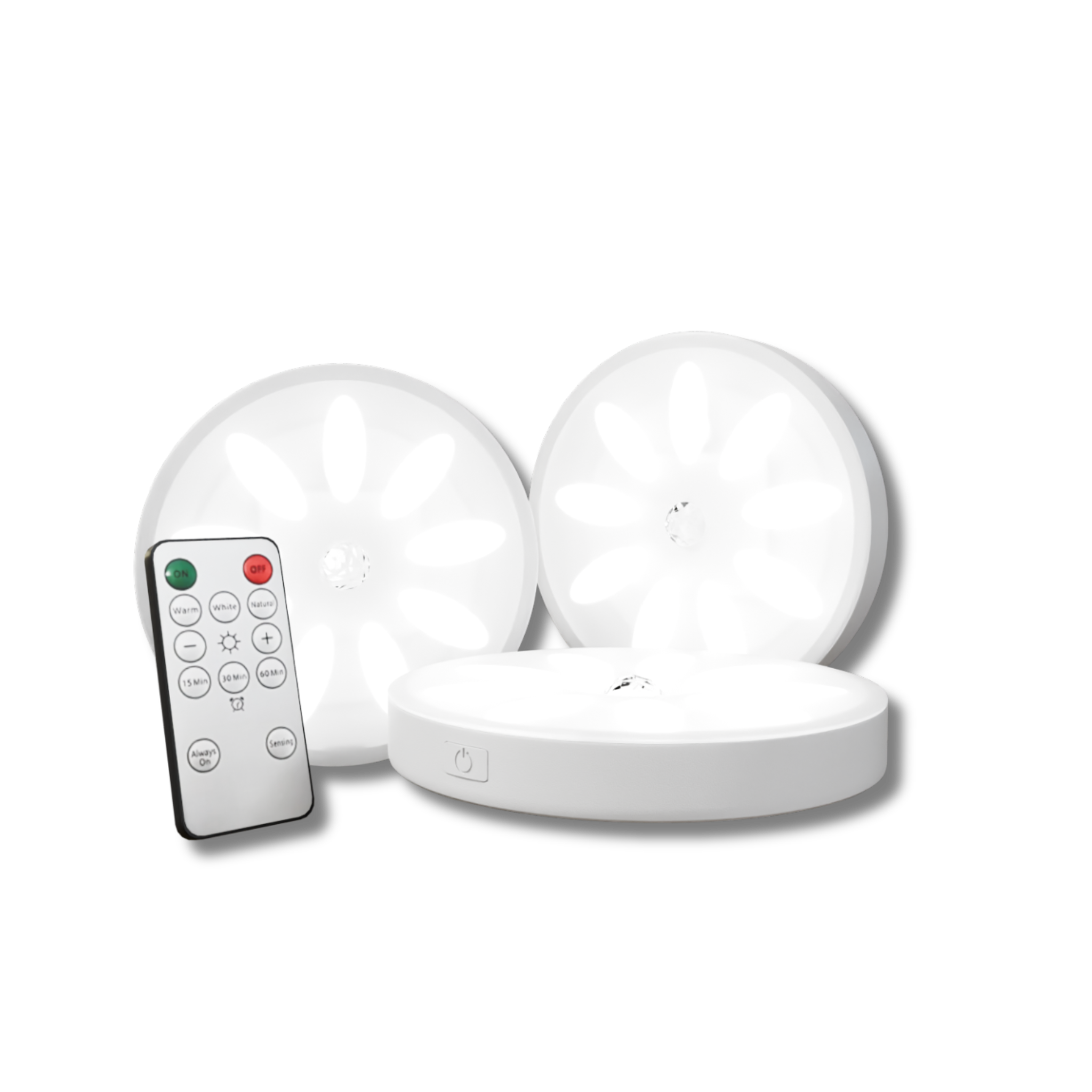 Rechargeable LED Spotlights with Motion Sensor and Dimmer – Set of 3 Magnetic Wireless Lamps for Any Room | Sansoti