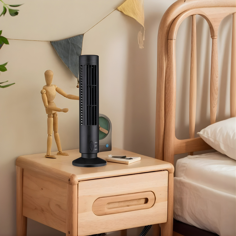 Compact Mini Fan with Bladeless Design, USB Powered for Desk & Nightstand | Sansoti