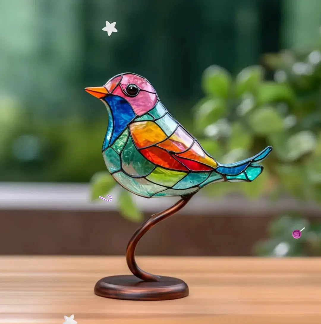 Raamvogel Decoratie – Lichtreflecterend Glas met Natuurlijke Uitstraling – Kleurrijk Raamornament | Sansoti