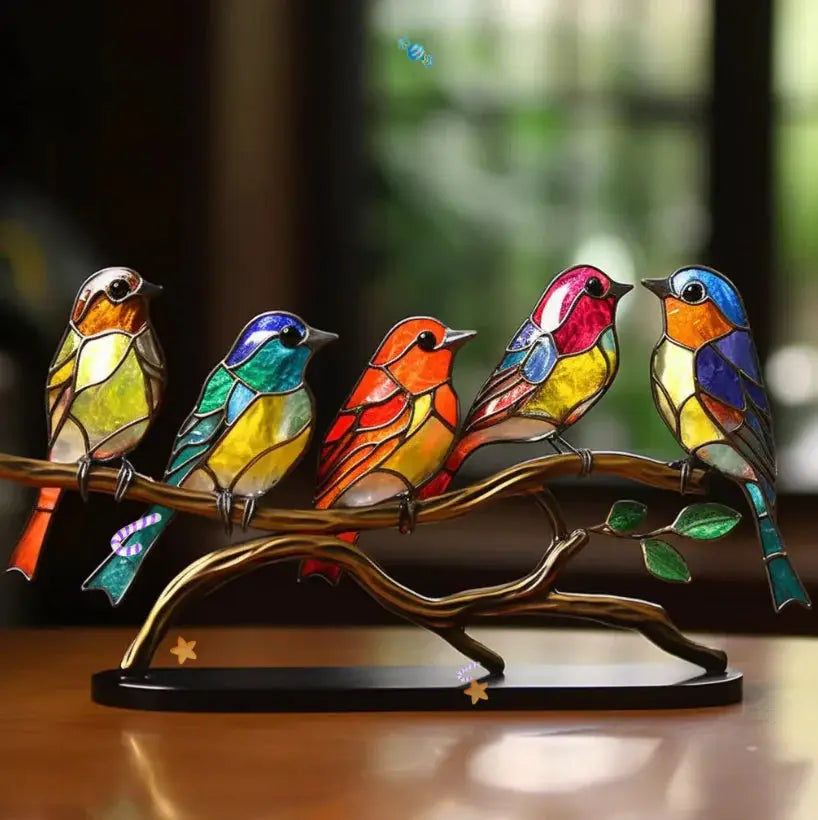 Raamvogel Decoratie – Lichtreflecterend Glas met Natuurlijke Uitstraling – Kleurrijk Raamornament | Sansoti