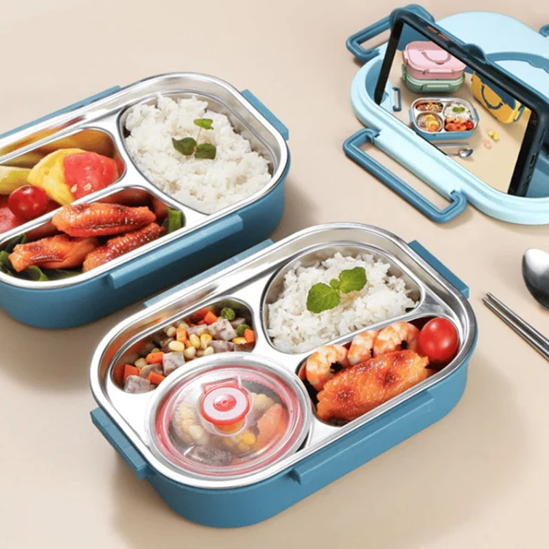 Boîte repas isotherme en acier inoxydable – Bentobox compartimentée – Étanche et isolante pour le travail, l’école et les pique-niques | Sansoti