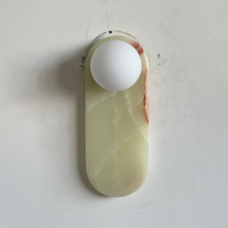 Applique Murale De Luxe En Jade Ou Marbre Avec Abat-Jour En Verre – Éclairage Design Mid Century Pour Chambre Et Couloir | Restfield