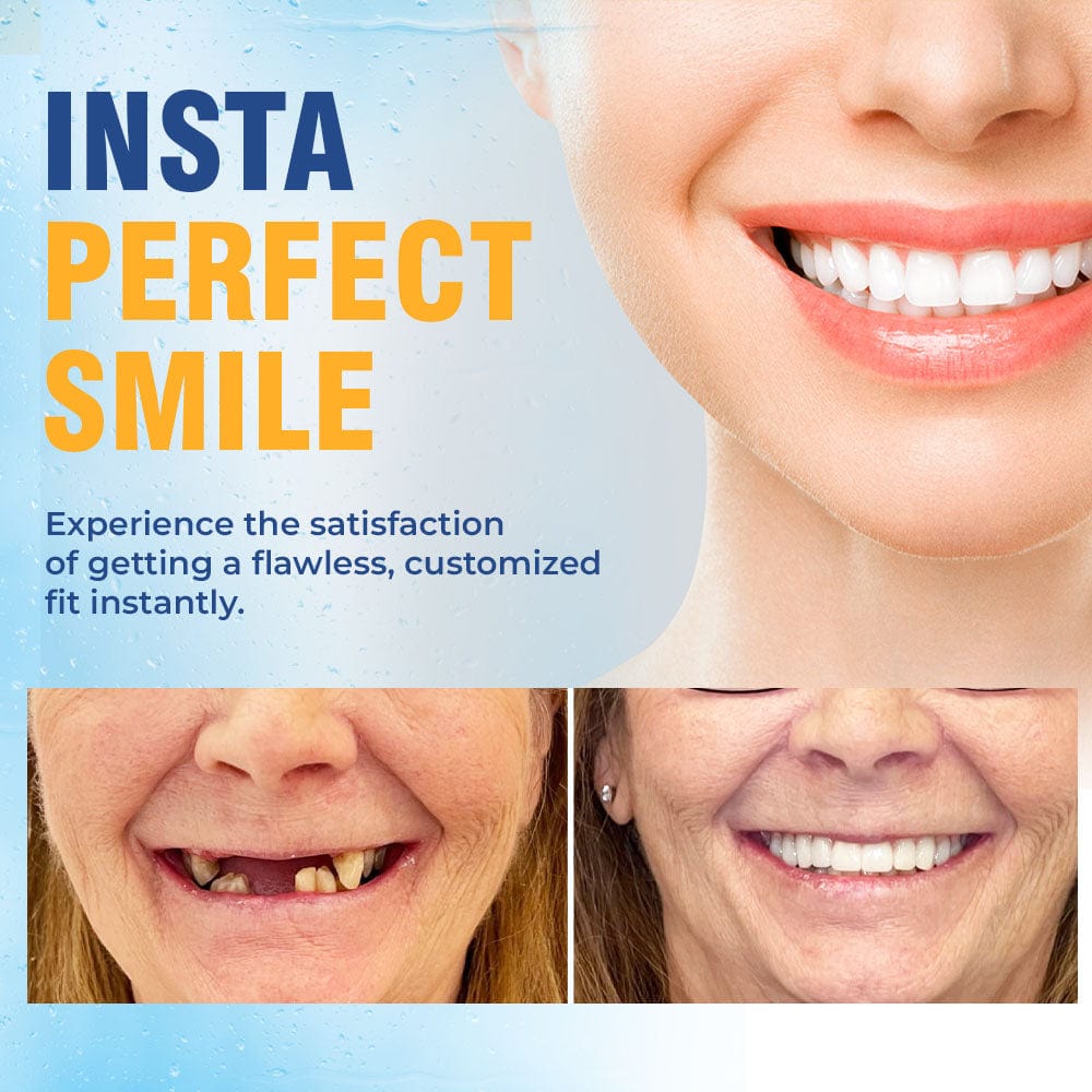 Cosmetic Denture Prosthesis for Adults, Removable Silicone Tooth Filling, Reusable, Natural White | Sansoti