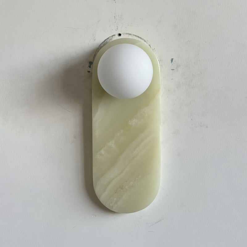 Applique Murale De Luxe En Jade Ou Marbre Avec Abat-Jour En Verre – Éclairage Design Mid Century Pour Chambre Et Couloir | Restfield