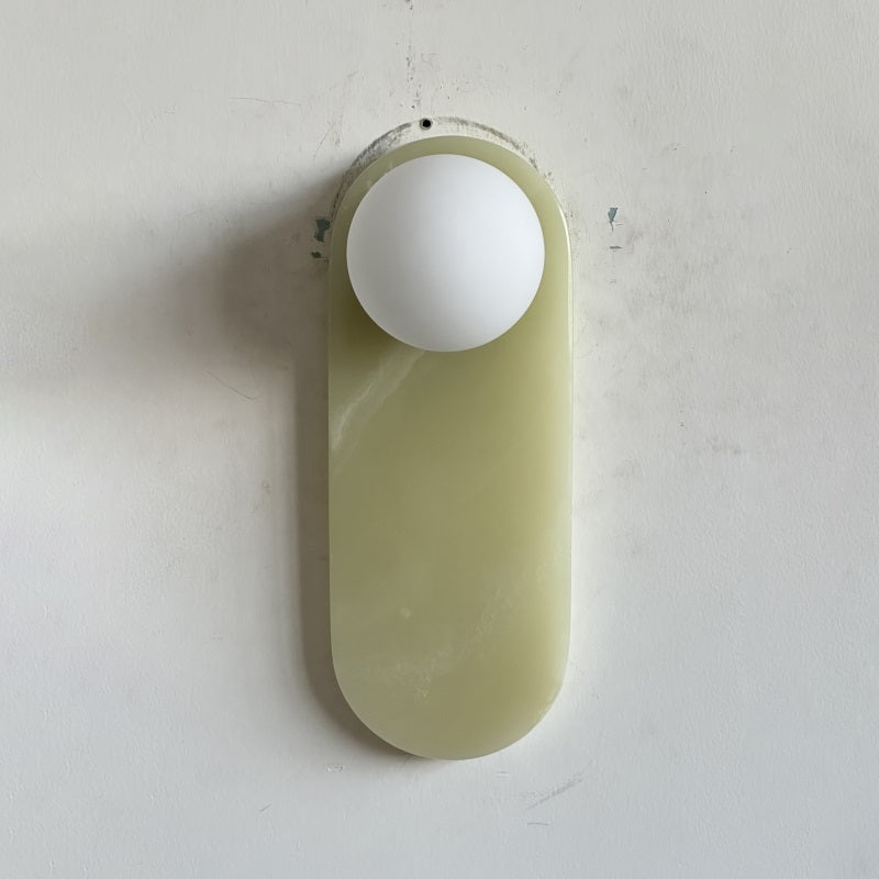 Applique Murale De Luxe En Jade Ou Marbre Avec Abat-Jour En Verre – Éclairage Design Mid Century Pour Chambre Et Couloir | Restfield