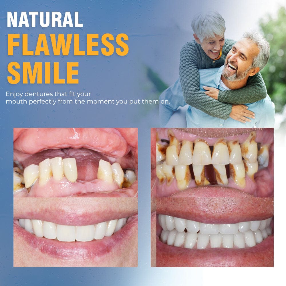 Cosmetic Denture Prosthesis for Adults, Removable Silicone Tooth Filling, Reusable, Natural White | Sansoti