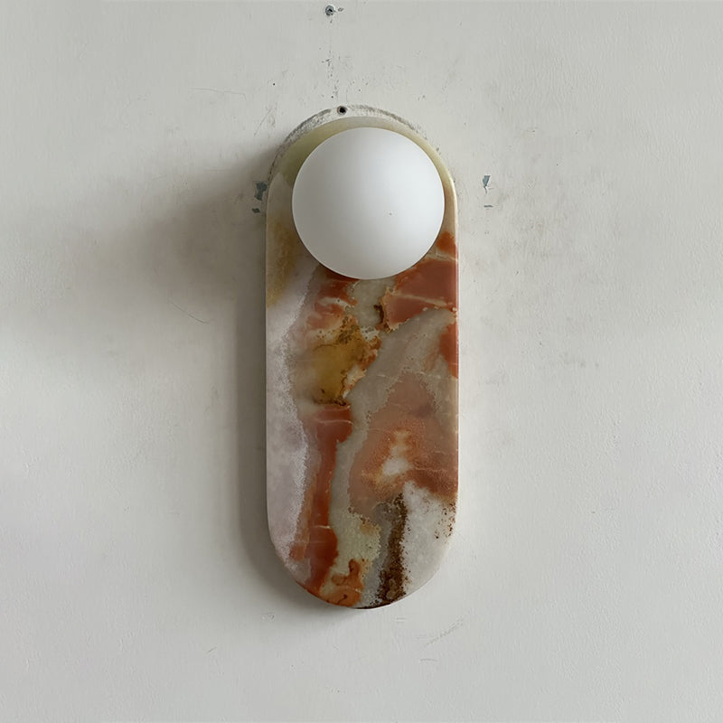 Applique Murale De Luxe En Jade Ou Marbre Avec Abat-Jour En Verre – Éclairage Design Mid Century Pour Chambre Et Couloir | Restfield