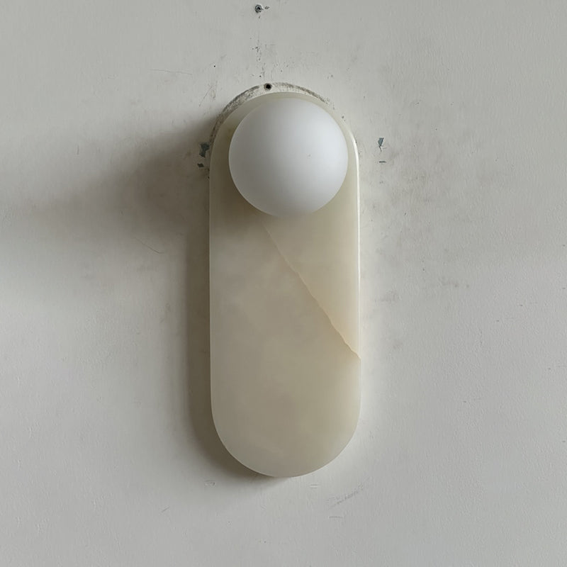 Applique Murale De Luxe En Jade Ou Marbre Avec Abat-Jour En Verre – Éclairage Design Mid Century Pour Chambre Et Couloir | Restfield