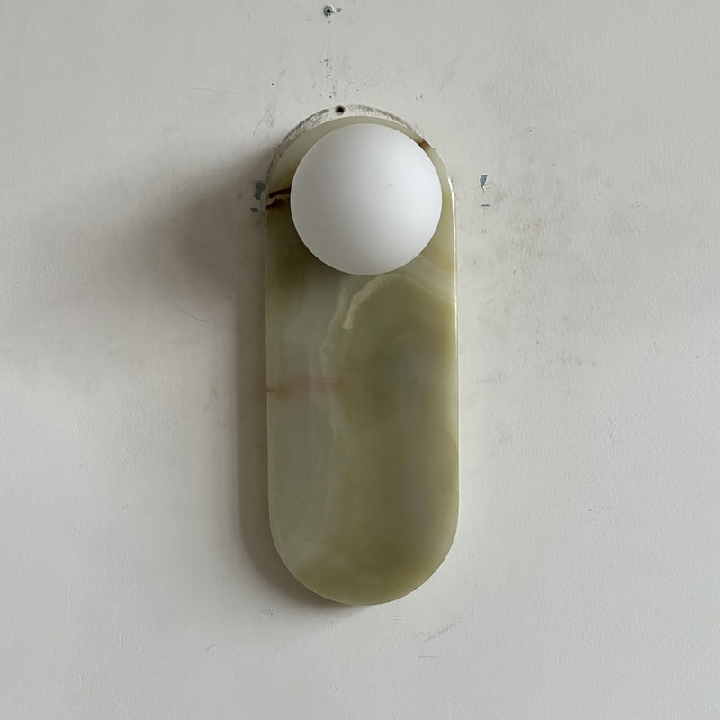 Applique Murale De Luxe En Jade Ou Marbre Avec Abat-Jour En Verre – Éclairage Design Mid Century Pour Chambre Et Couloir | Restfield
