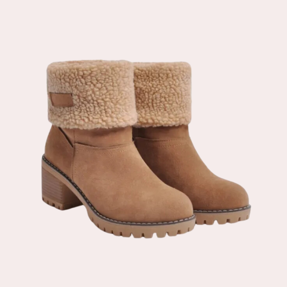 Damenstiefel mit weichem Futter und Absatz in Schwarz, Braun, Grau, Grün und Orange - Elegantes und bequemes Winterschuhwerk | Sansoti