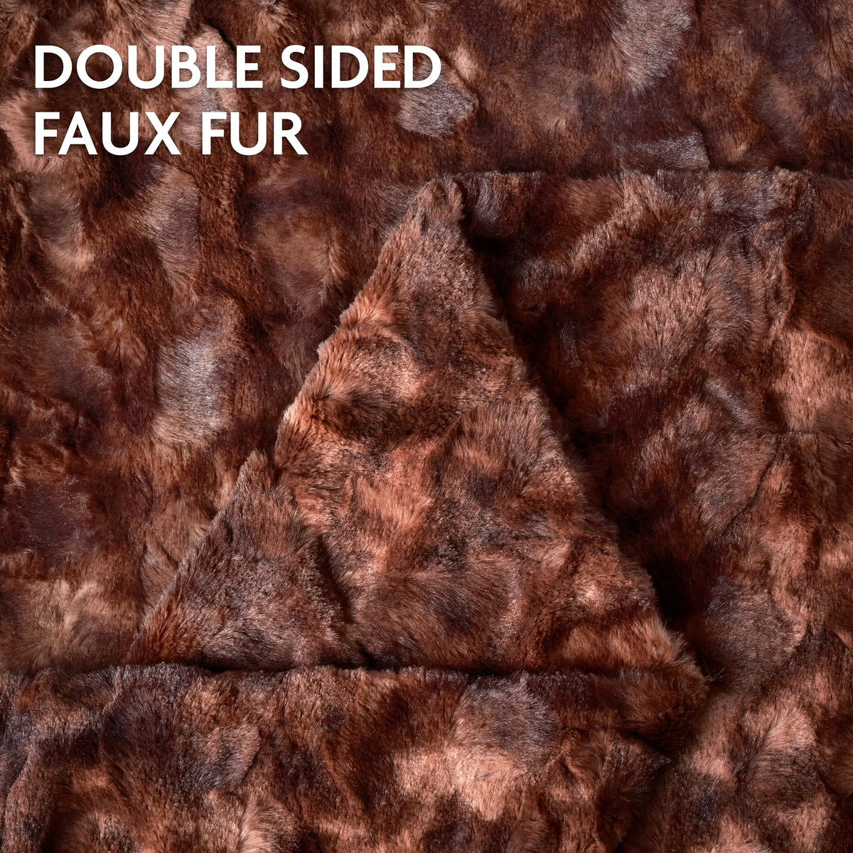 Double-Sided Throw with Wolf Design Faux Fur Luxury Fleece Living Room Bedroom Large Size Decorative | Sansoti