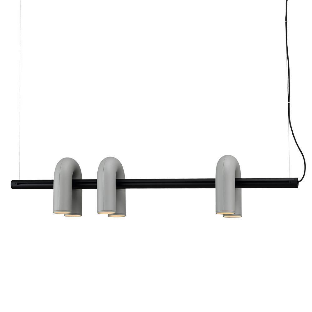 Modulaire Kroonluchter met U-Vormige Armen – Verstelbaar Design – Zwart, Grijs, Oranje of Blauw – 3, 4, 6 of 8 Lichtpunten – Modern Statement | Sansoti