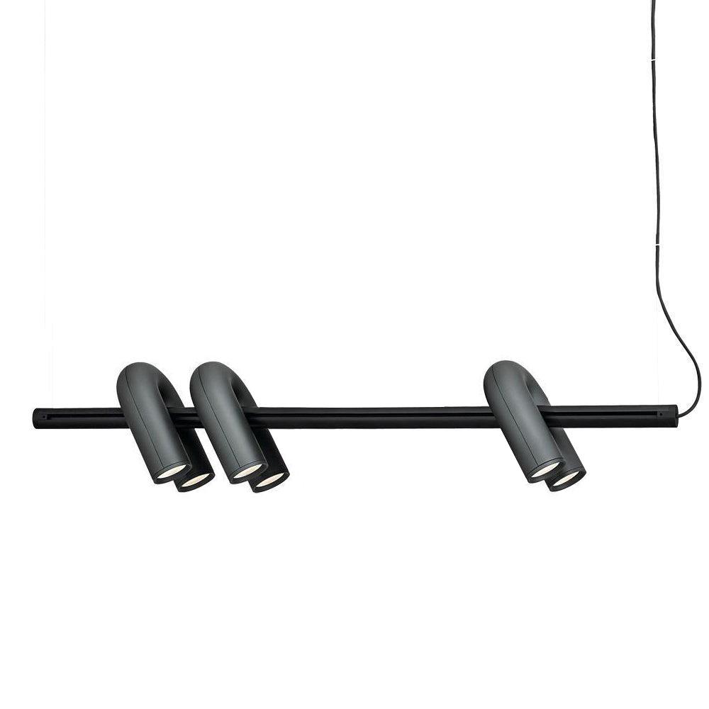 Modulaire Kroonluchter met U-Vormige Armen – Verstelbaar Design – Zwart, Grijs, Oranje of Blauw – 3, 4, 6 of 8 Lichtpunten – Modern Statement | Sansoti