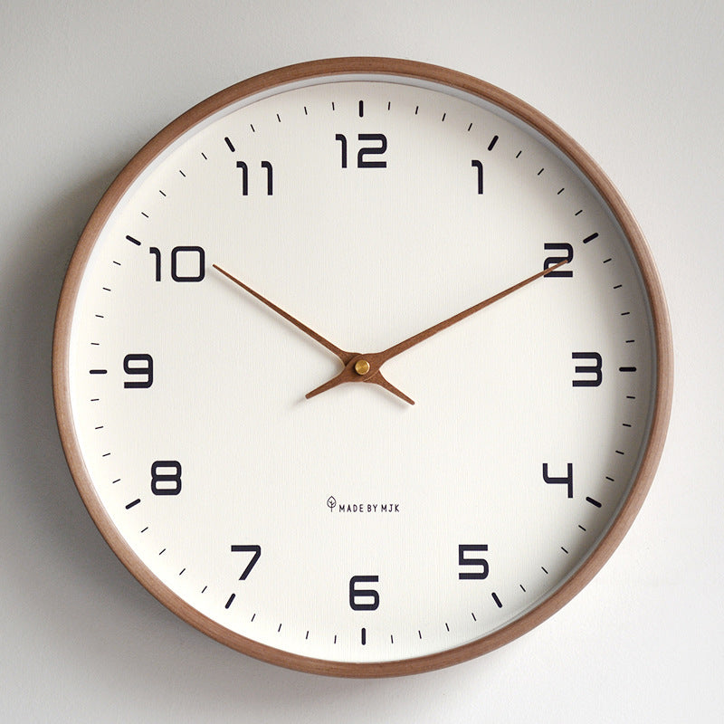 Houten Wandklok Stil Uurwerk Scandinavisch Design Ø25 cm Ø30 cm Natuurlijke Houtlook Geruisloos Kwartsuurwerk Woonkamer Slaapkamer | Sansoti